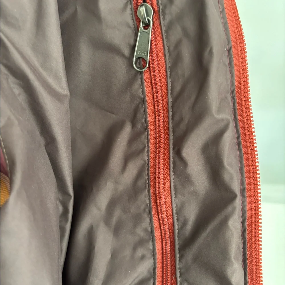 Patagonia Plaid Hooded Vest - Burgundy and Tan - Picture 11 of 13